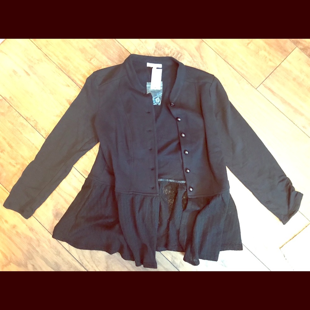 NWT black peplum cardigan size small